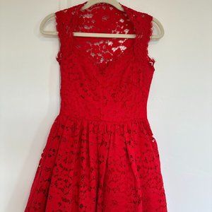Alexis Red Lace Sweetheart Neckline Dress